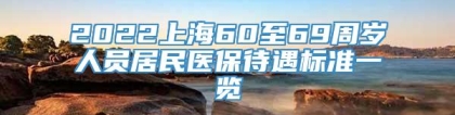 2022上海60至69周岁人员居民医保待遇标准一览