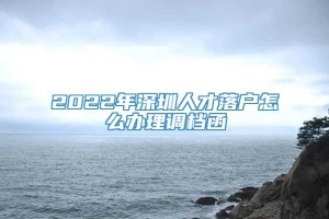 2022年深圳人才落户怎么办理调档函