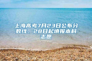 上海高考7月23日公布分数线，28日起填报本科志愿