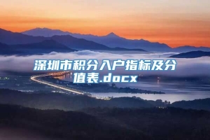 深圳市积分入户指标及分值表.docx