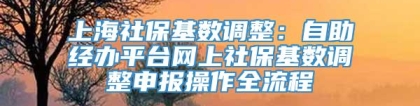 上海社保基数调整：自助经办平台网上社保基数调整申报操作全流程