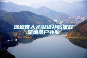 深圳市人才引进补贴流程深圳落户补助