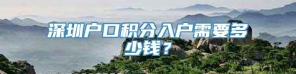 深圳户口积分入户需要多少钱？