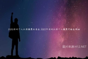 2020深圳个人社保缴费标准表 2022年深圳社保个人缴费价格表明细