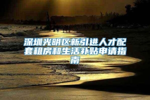 深圳光明区新引进人才配套租房和生活补贴申请指南