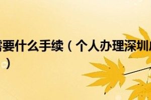 办理深圳户口需要什么手续（个人办理深圳户口流程和需要注意哪些事项？）