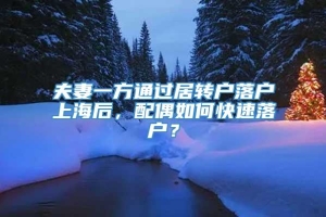 夫妻一方通过居转户落户上海后，配偶如何快速落户？