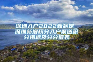 深圳入户2022新规定_深圳新增积分入户渠道积分指标及分分值表