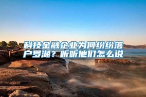 科技金融企业为何纷纷落户罗湖？听听他们怎么说