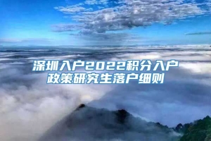 深圳入户2022积分入户政策研究生落户细则