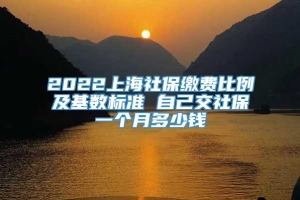 2022上海社保缴费比例及基数标准 自己交社保一个月多少钱