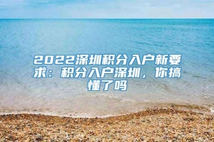 2022深圳积分入户新要求：积分入户深圳，你搞懂了吗