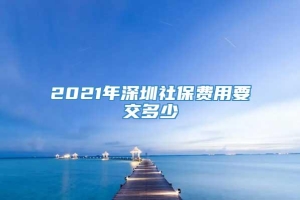 2021年深圳社保费用要交多少