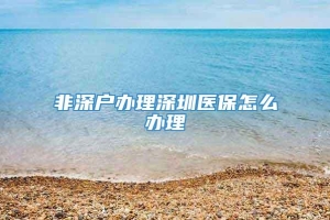 非深户办理深圳医保怎么办理