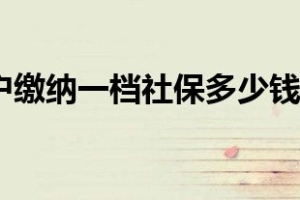 2022非深户缴纳一档社保多少钱 一档社保缴费标准