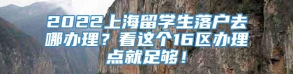 2022上海留学生落户去哪办理？看这个16区办理点就足够！