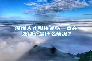 深圳人才引进补贴一直在处理中是什么情况？