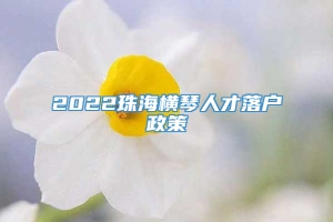 2022珠海横琴人才落户政策