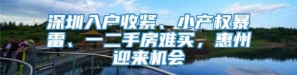 深圳入户收紧、小产权暴雷、一二手房难买，惠州迎来机会