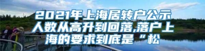 2021年上海居转户公示人数从高升到回落,落户上海的要求到底是“松