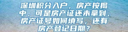 深圳积分入户，房产按揭中，可是房产证还未拿到，房产证号如何填写，还有房产登记日期？