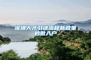 深圳人才引进流程新政策秒批入户