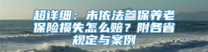 超详细：未依法参保养老保险损失怎么赔？附各省规定与案例