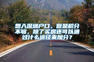 想入深圳户口，但是积分不够，除了买房还可以通过什么途径来加分？