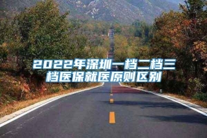 2022年深圳一档二档三档医保就医原则区别