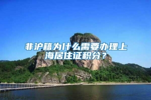 非沪籍为什么需要办理上海居住证积分？