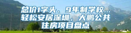 总价1字头、9年制学校...轻松安居深圳，大鹏公共住房项目盘点