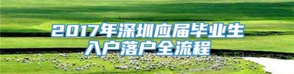 2017年深圳应届毕业生入户落户全流程