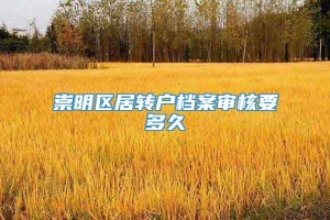 崇明区居转户档案审核要多久