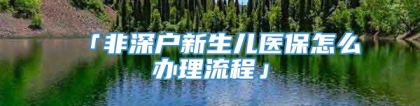 「非深户新生儿医保怎么办理流程」