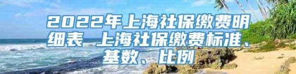 2022年上海社保缴费明细表 上海社保缴费标准、基数、比例