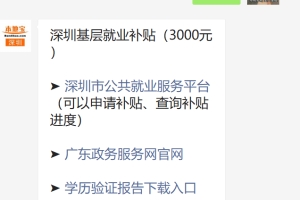 2022年深圳基层就业补贴申请流程（附申请入口）