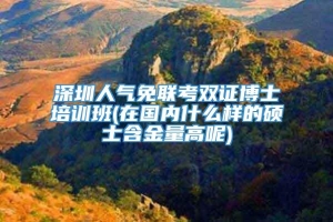 深圳人气免联考双证博士培训班(在国内什么样的硕士含金量高呢)