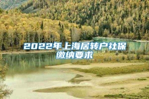 2022年上海居转户社保缴纳要求