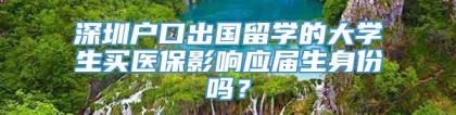 深圳户口出国留学的大学生买医保影响应届生身份吗？