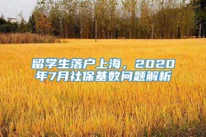 留学生落户上海，2020年7月社保基数问题解析