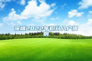 深圳2022年积分入户细则