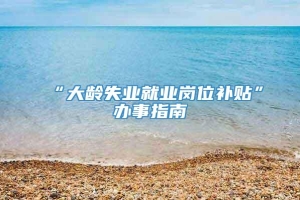 “大龄失业就业岗位补贴”办事指南