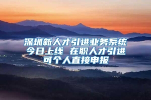 深圳新人才引进业务系统今日上线 在职人才引进可个人直接申报