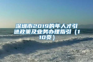 深圳市2019的年人才引进政策及业务办理指引（110页）