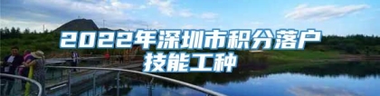 2022年深圳市积分落户技能工种