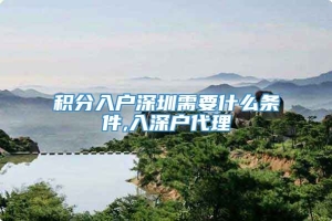 积分入户深圳需要什么条件,入深户代理