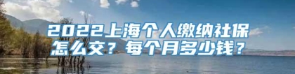 2022上海个人缴纳社保怎么交？每个月多少钱？