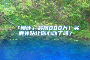 「漫评」最高800万！买房补贴让你心动了吗？