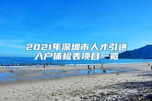 2021年深圳市人才引进入户体检表项目一览