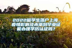 2022留学生落户上海，疫情影响及未拿到毕业证能办理学历认证吗？